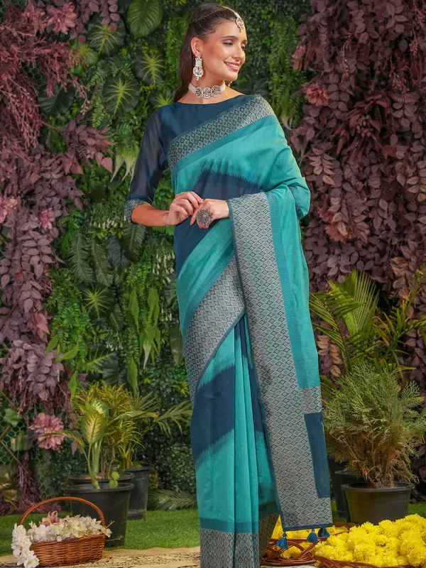 Suha_Womens_Grand_Fashion_Ethnic_Blue_Color_Saree