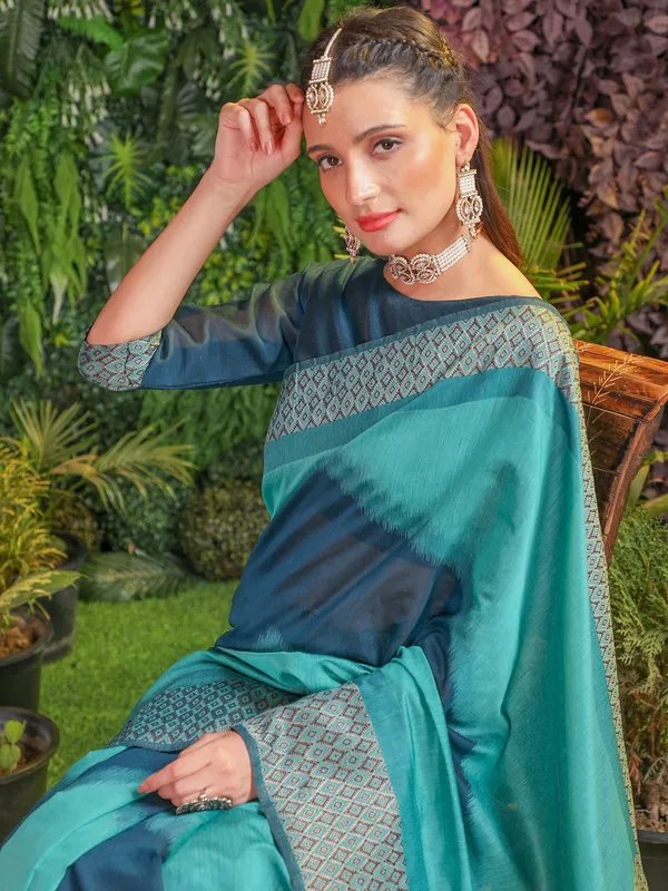 Suha_Womens_Grand_Fashion_Ethnic_Blue_Color_Saree
