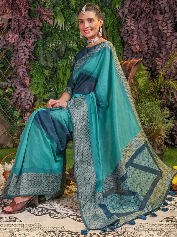 Suha_Womens_Grand_Fashion_Ethnic_Blue_Color_Saree