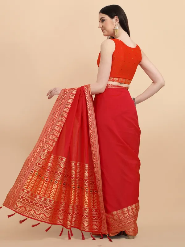 Suha_Womens_Grand_Fashion_Ethnic_Red_Color_Saree