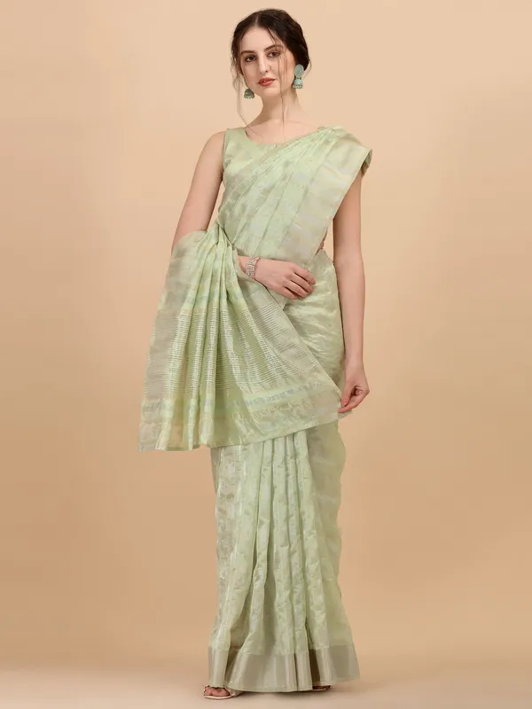 Suha_Womens_Grand_Fashion_Ethnic_Green_Color_Saree