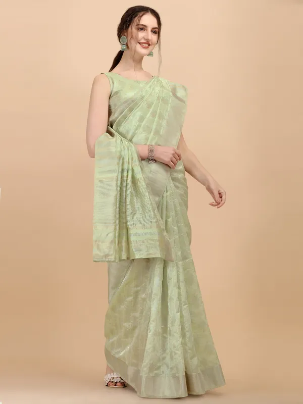 Suha_Womens_Grand_Fashion_Ethnic_Green_Color_Saree
