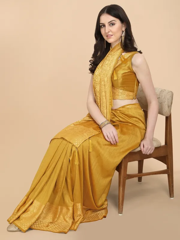 Suha_Womens_Grand_Fashion_Ethnic_Mustard_Color_Saree