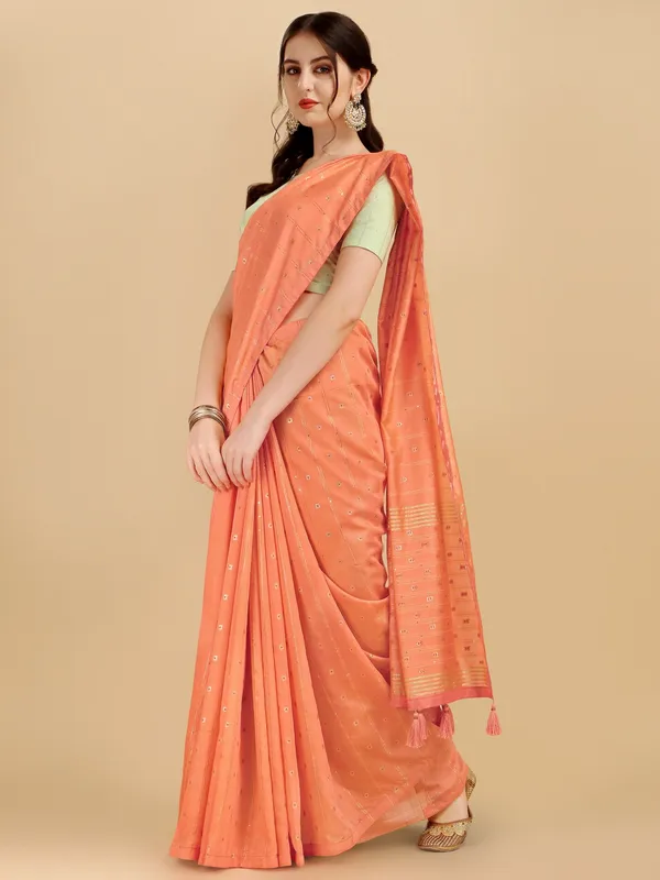 Suha_Womens_Grand_Fashion_Ethnic_Peach_Color_Saree
