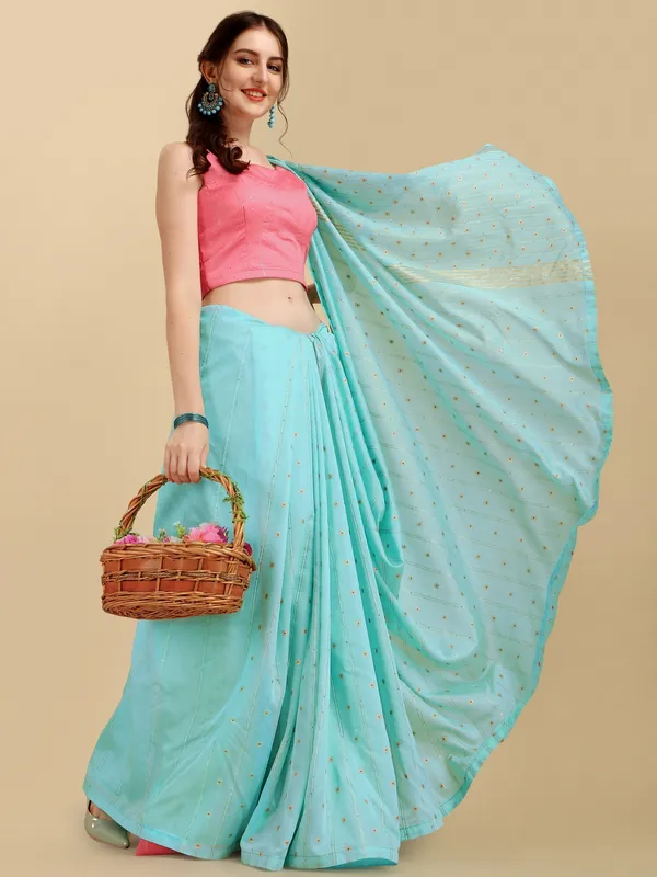 Suha_Womens_Grand_Fashion_Ethnic_Blue_Color_Saree