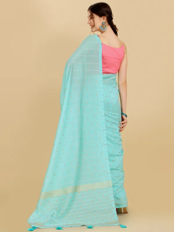 Suha_Womens_Grand_Fashion_Ethnic_Blue_Color_Saree