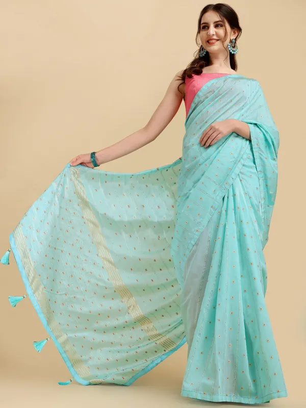 Suha_Womens_Grand_Fashion_Ethnic_Blue_Color_Saree