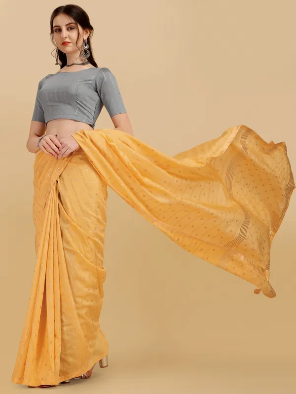 Suha_Womens_Grand_Fashion_Ethnic_Yellow_Color_Saree