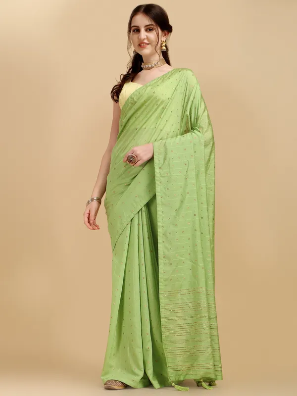 Suha_Womens_Grand_Fashion_Ethnic_Green_Color_Saree