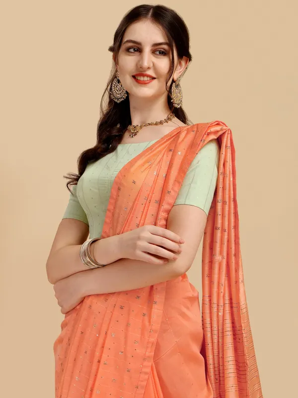 Suha_Womens_Grand_Fashion_Ethnic_Peach_Color_Saree