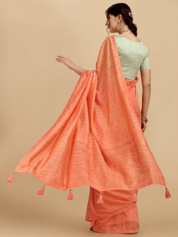 Suha_Womens_Grand_Fashion_Ethnic_Peach_Color_Saree