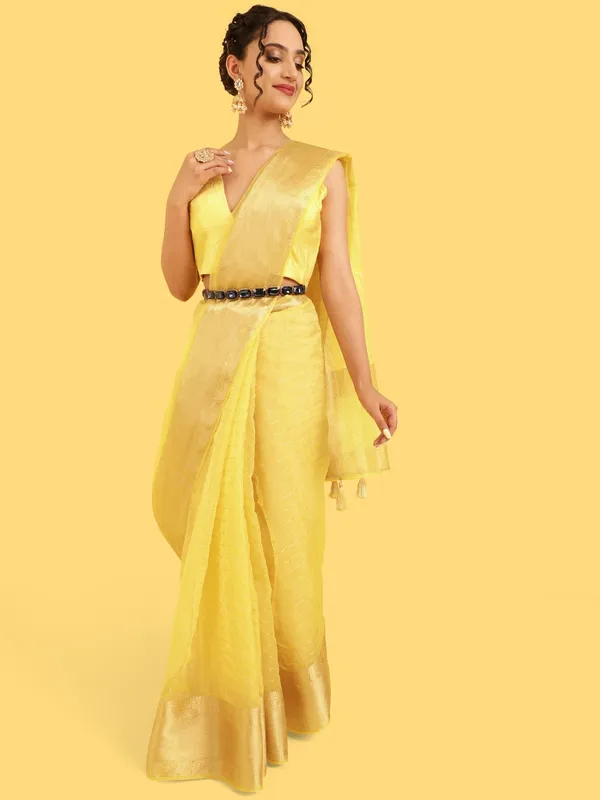 Suha_Womens_Grand_Fashion_Ethnic_Yellow_Color_Saree