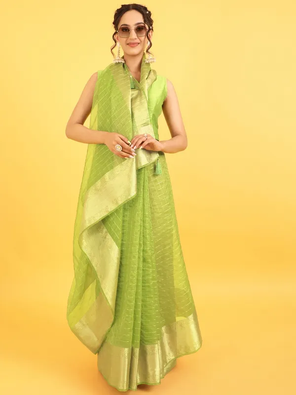 Suha_Womens_Grand_Fashion_Ethnic_Green_Color_Saree