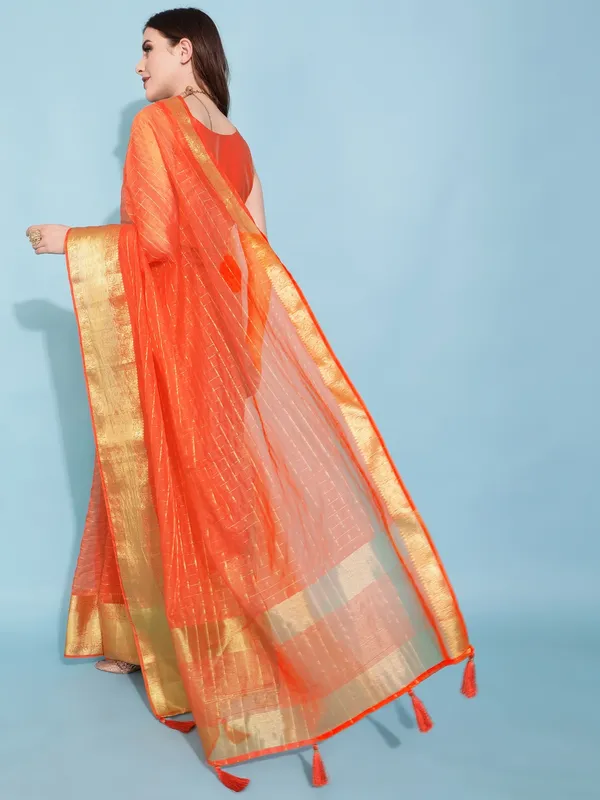 Suha_Womens_Grand_Fashion_Ethnic_Orange_Color_Saree