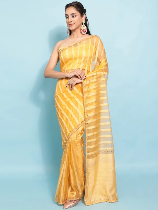 Suha_Womens_Grand_Fashion_Ethnic_Yellow_Color_Saree