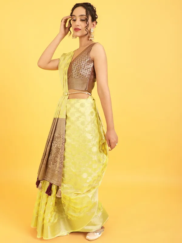 Suha_Womens_Grand_Fashion_Ethnic_Yellow_Color_Saree