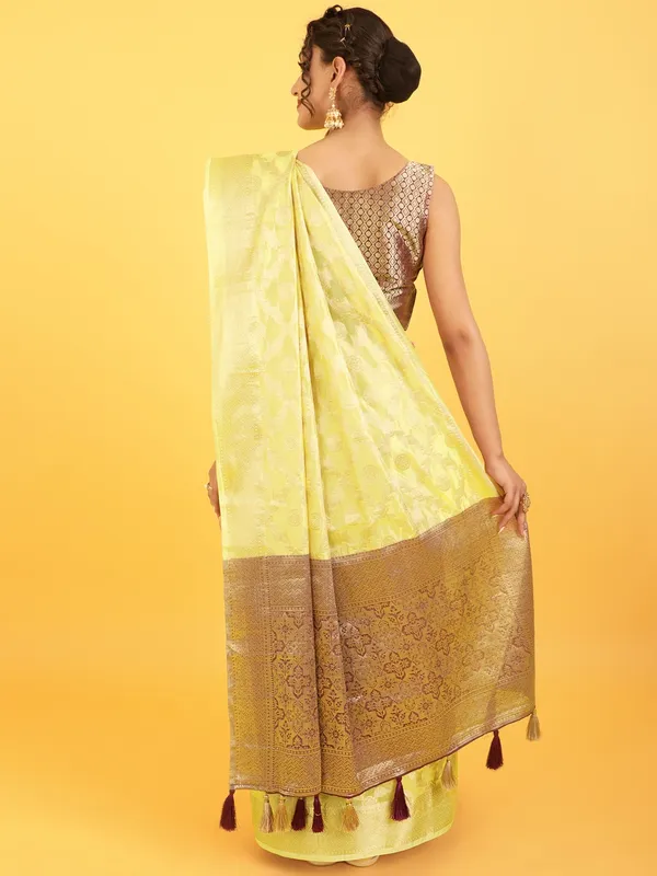 Suha_Womens_Grand_Fashion_Ethnic_Yellow_Color_Saree