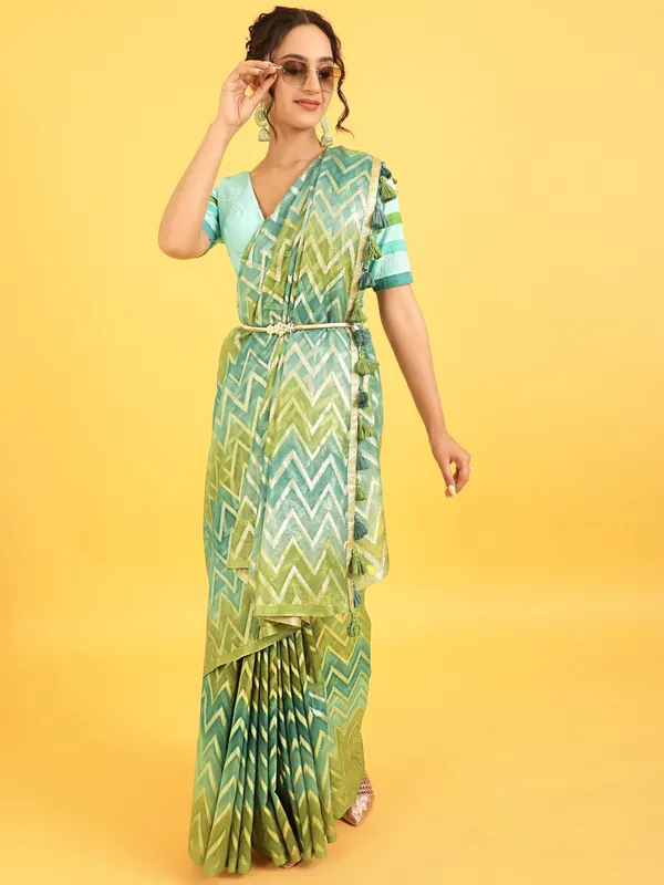 Suha_Womens_Grand_Fashion_Ethnic_Green_Color_Saree