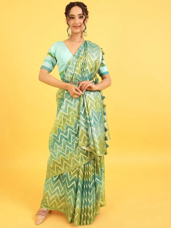 Suha_Womens_Grand_Fashion_Ethnic_Green_Color_Saree