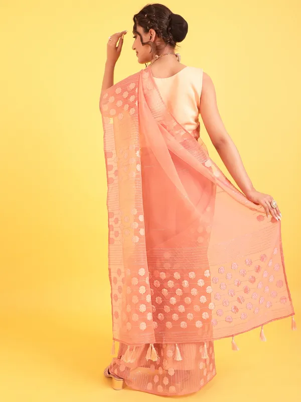 Suha_Womens_Grand_Fashion_Ethnic_Peach_Color_Saree