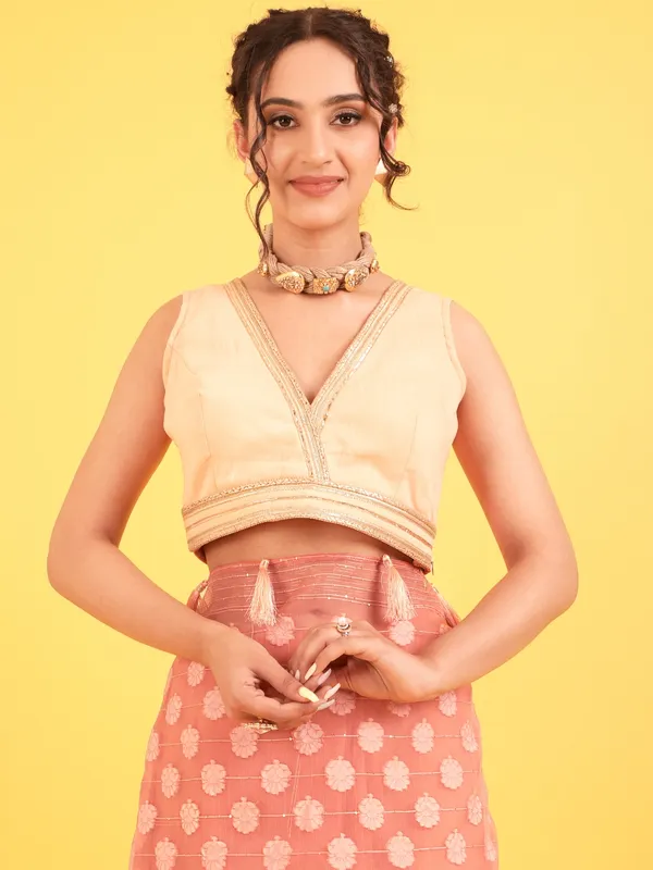 Suha_Womens_Grand_Fashion_Ethnic_Peach_Color_Saree