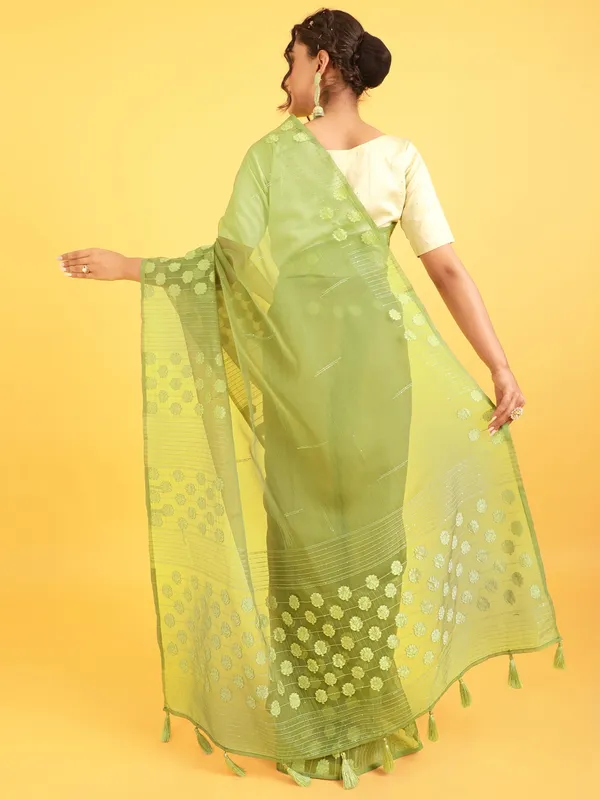 Suha_Womens_Grand_Fashion_Ethnic_Green_Color_Saree