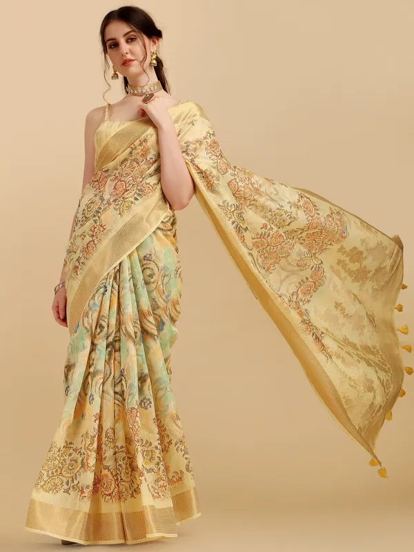 Suha_Womens_Grand_Fashion_Ethnic_Yellow_Color_Saree