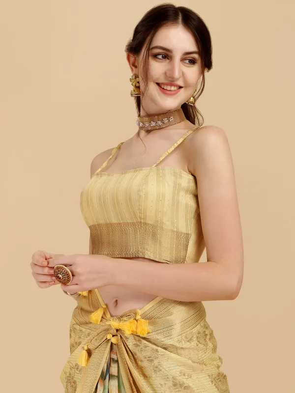 Suha_Womens_Grand_Fashion_Ethnic_Yellow_Color_Saree