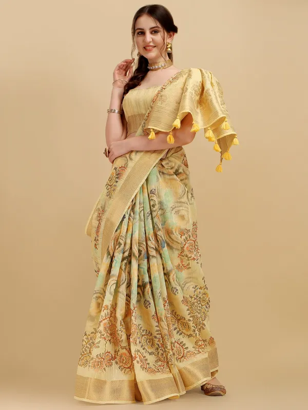 Suha_Womens_Grand_Fashion_Ethnic_Yellow_Color_Saree