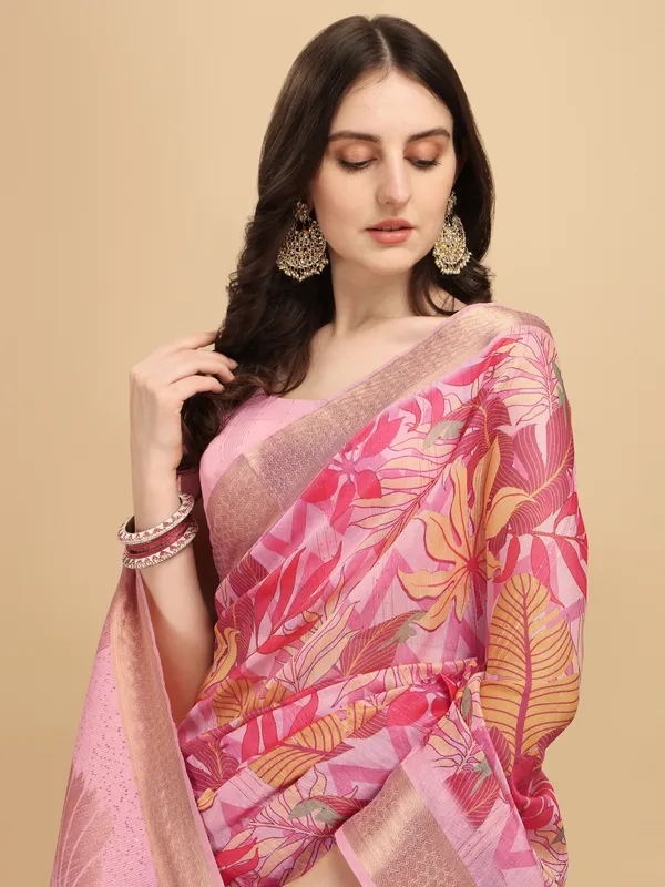 Suha_Womens_Grand_Fashion_Ethnic_Pink_Color_Saree