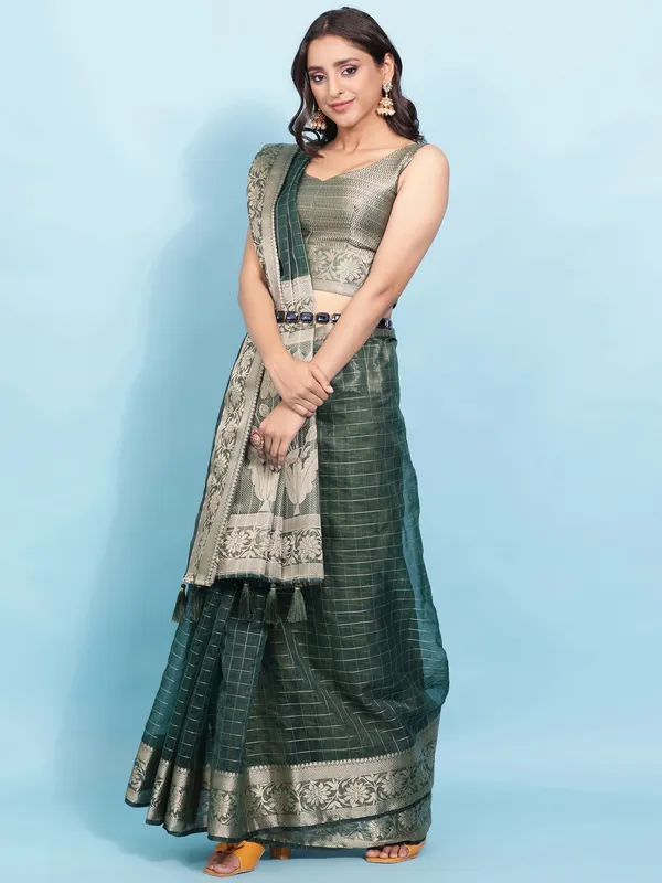 Suha_Womens_Grand_Fashion_Ethnic_Green_Color_Saree