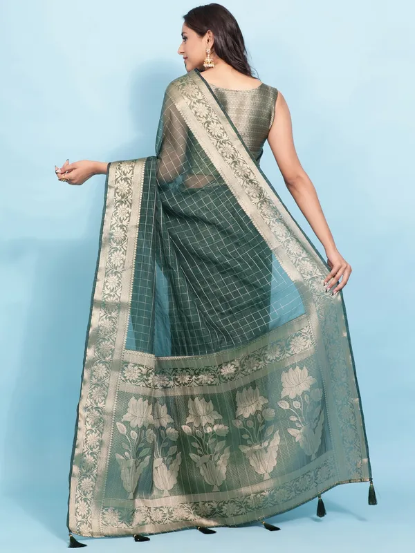 Suha_Womens_Grand_Fashion_Ethnic_Green_Color_Saree