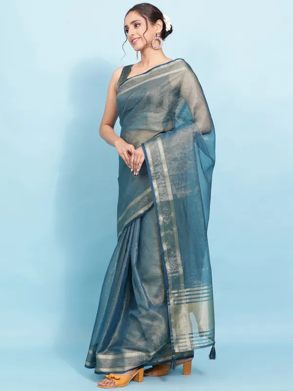 Suha_Womens_Grand_Fashion_Ethnic_Blue_Color_Saree