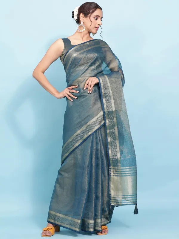 Suha_Womens_Grand_Fashion_Ethnic_Blue_Color_Saree