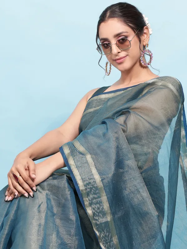 Suha_Womens_Grand_Fashion_Ethnic_Blue_Color_Saree