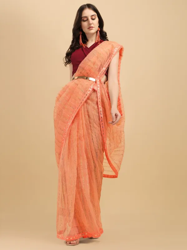 Suha_Womens_Grand_Fashion_Ethnic_Peach_Color_Saree