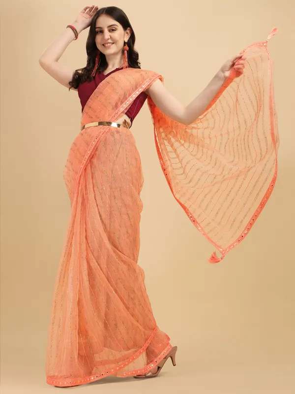 Suha_Womens_Grand_Fashion_Ethnic_Peach_Color_Saree