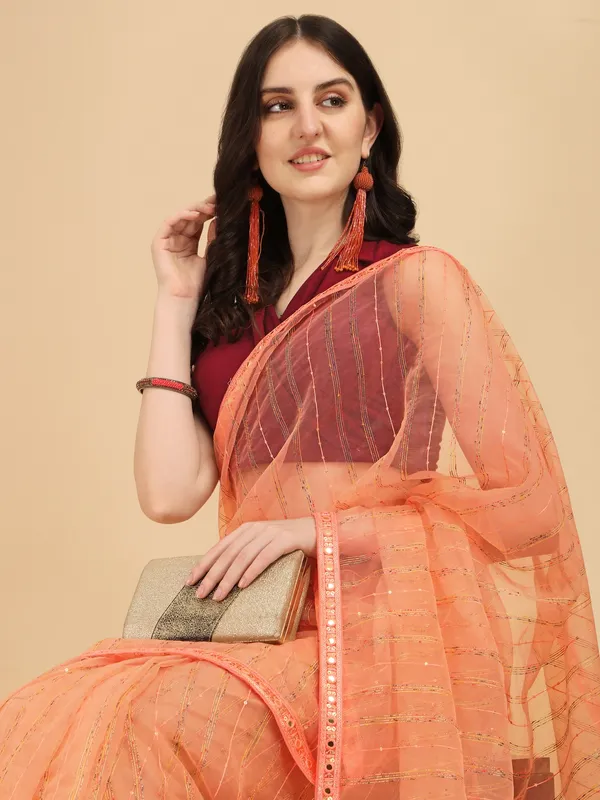 Suha_Womens_Grand_Fashion_Ethnic_Peach_Color_Saree