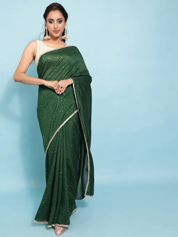 Suha_Womens_Grand_Fashion_Ethnic_Green_Color_Saree