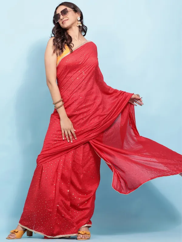 Suha_Womens_Grand_Fashion_Ethnic_Red_Color_Saree