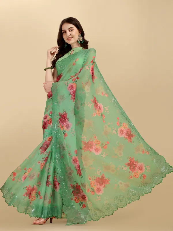 Suha_Womens_Grand_Fashion_Ethnic_Green_Color_Saree