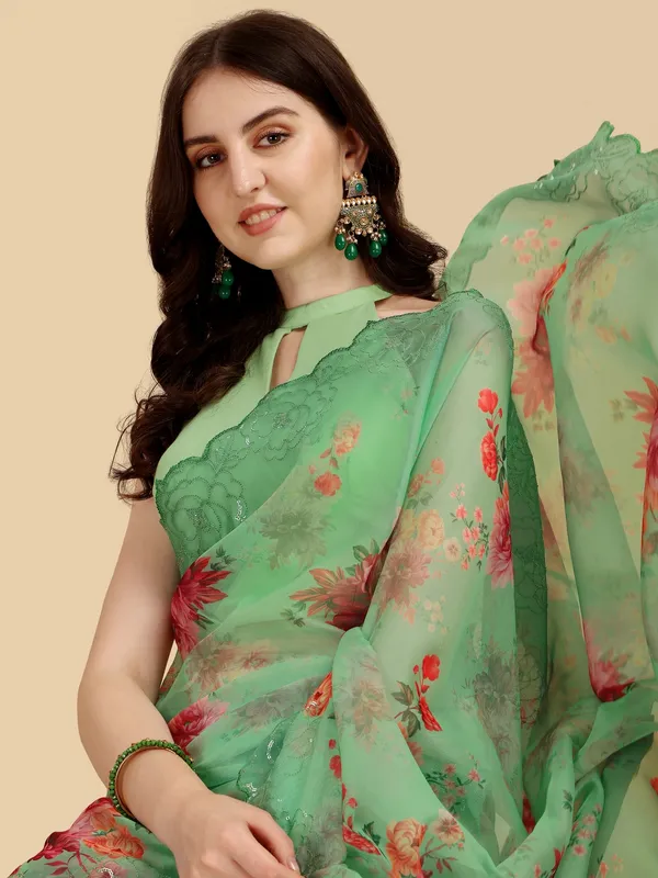 Suha_Womens_Grand_Fashion_Ethnic_Green_Color_Saree