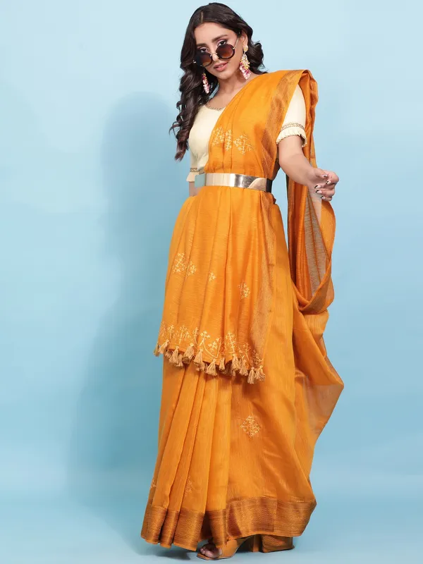 Suha_Womens_Grand_Fashion_Ethnic_Mustard_Color_Saree