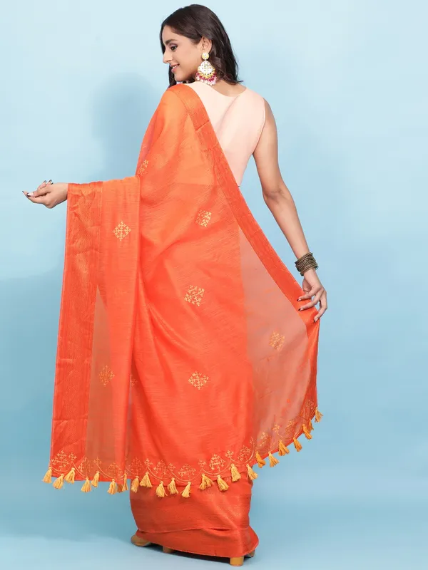 Suha_Womens_Grand_Fashion_Ethnic_Orange_Color_Saree