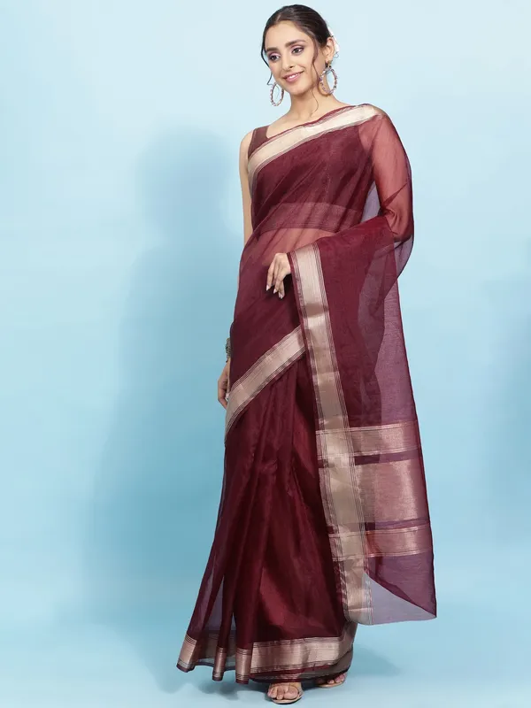 Suha_Womens_Grand_Fashion_Ethnic_Maroon_Color_Saree
