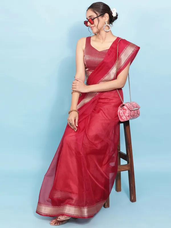 Suha_Womens_Grand_Fashion_Ethnic_Maroon_Color_Saree