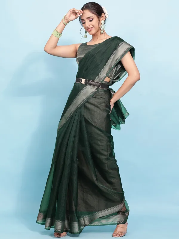 Suha_Womens_Grand_Fashion_Ethnic_Green_Color_Saree