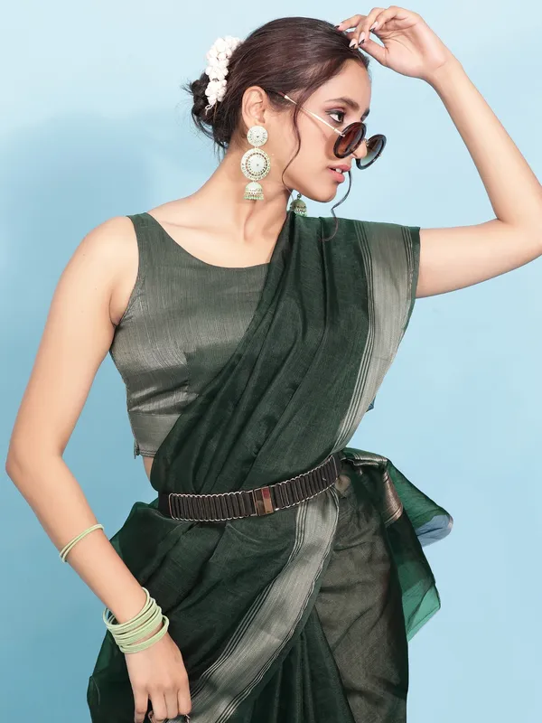 Suha_Womens_Grand_Fashion_Ethnic_Green_Color_Saree