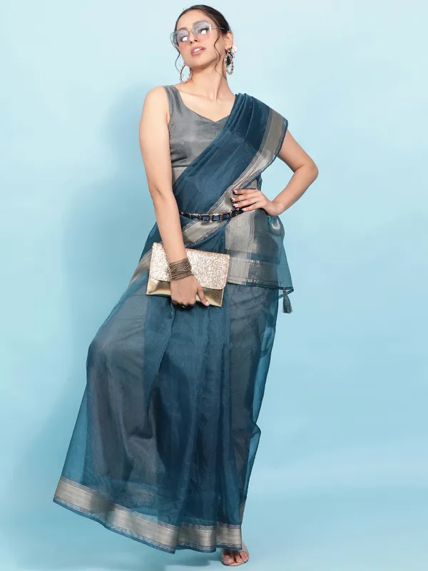 Suha_Womens_Grand_Fashion_Ethnic_Blue_Color_Saree