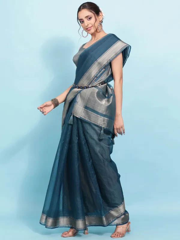 Suha_Womens_Grand_Fashion_Ethnic_Blue_Color_Saree
